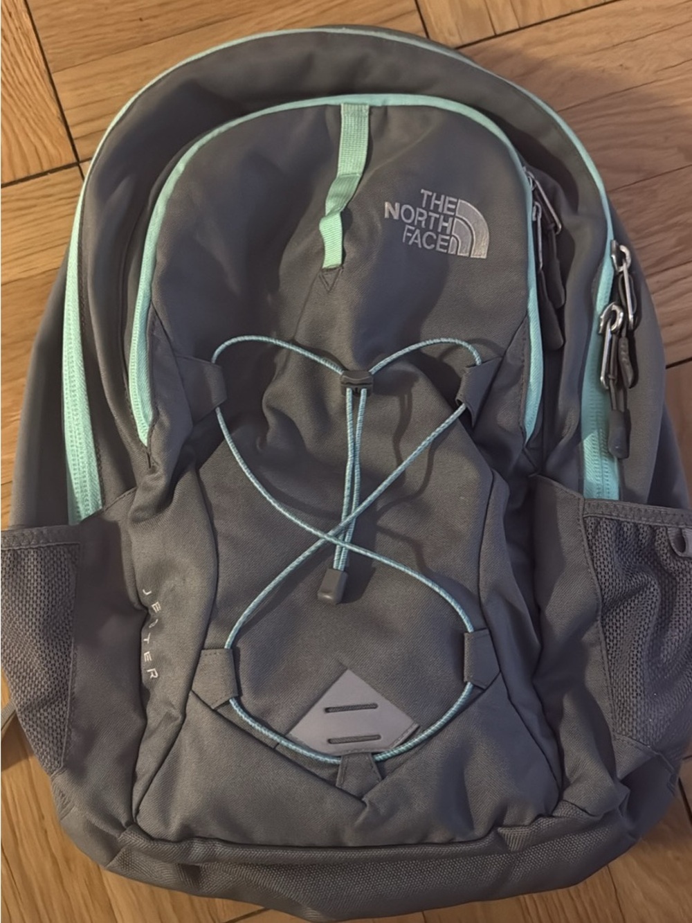 The North Face Charcoal Backpack with Mint Trim (Jester style)